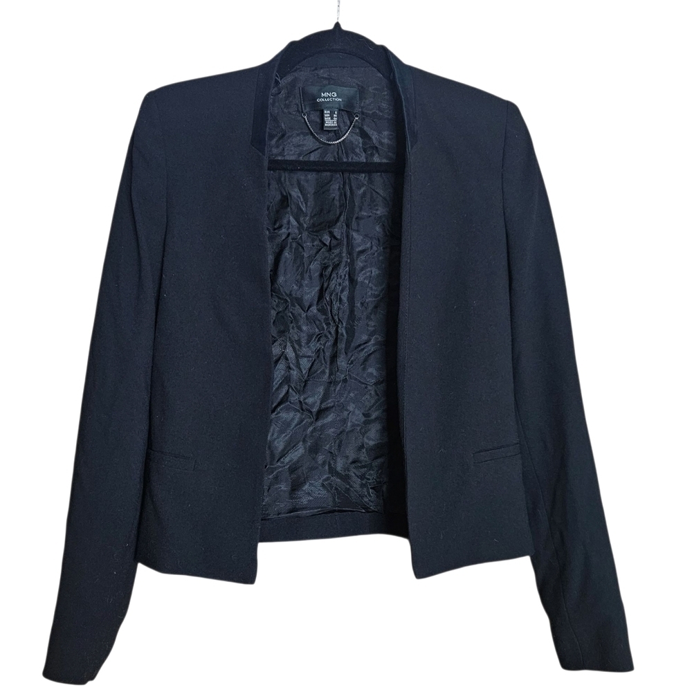 MNG Collection Black Open Front Blazer w/Shoulder Pads size XS